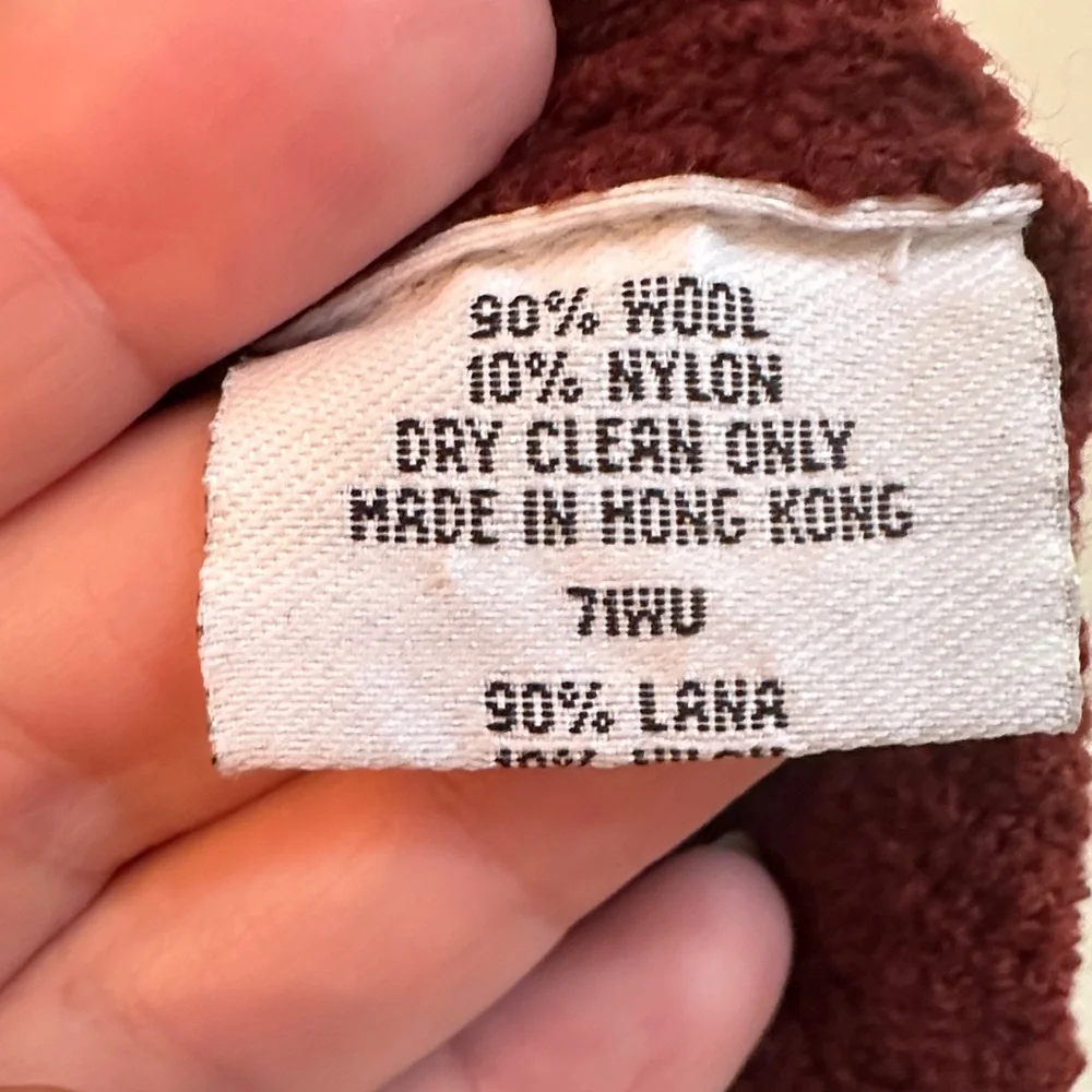 Eileen Fisher Wide Ribbed Turtleneck Sweater – Burgundy  Wool Blend Small - Picture 4 of 5